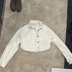Abercrombie and fitch white jean jacket